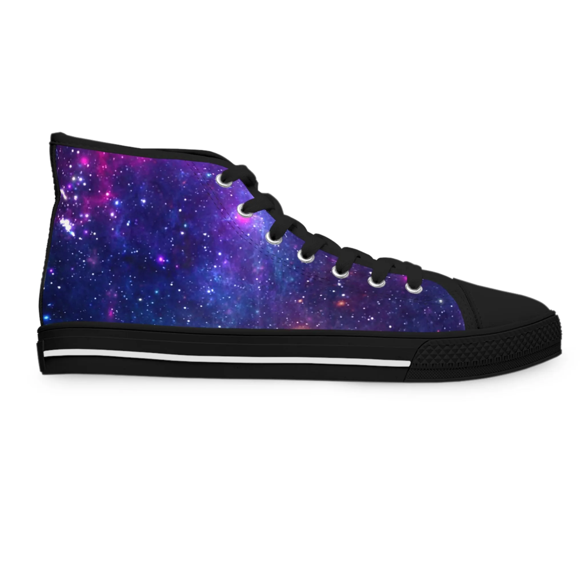 Purple Beyond the Stars Outer Space Out of this World Women's High Top Sneakers