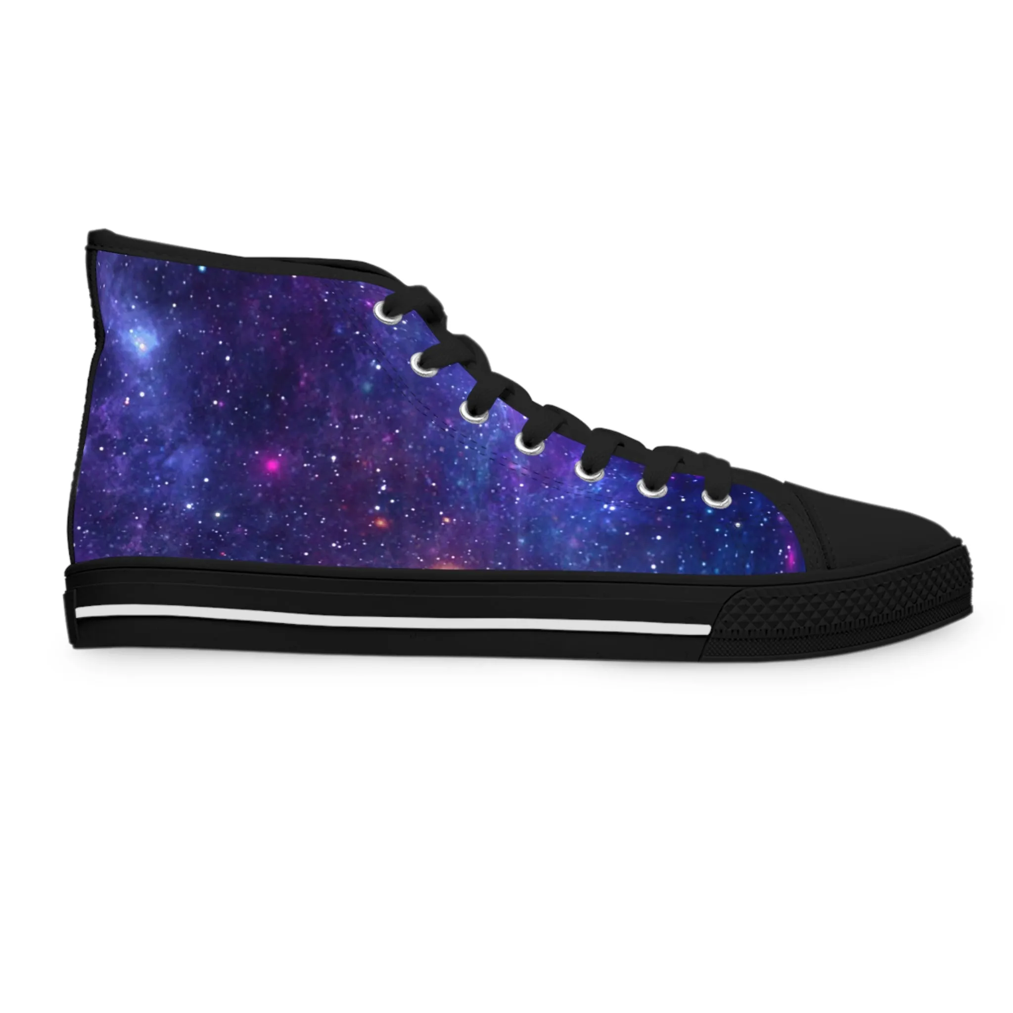 Purple Beyond the Stars Outer Space Out of this World Women's High Top Sneakers