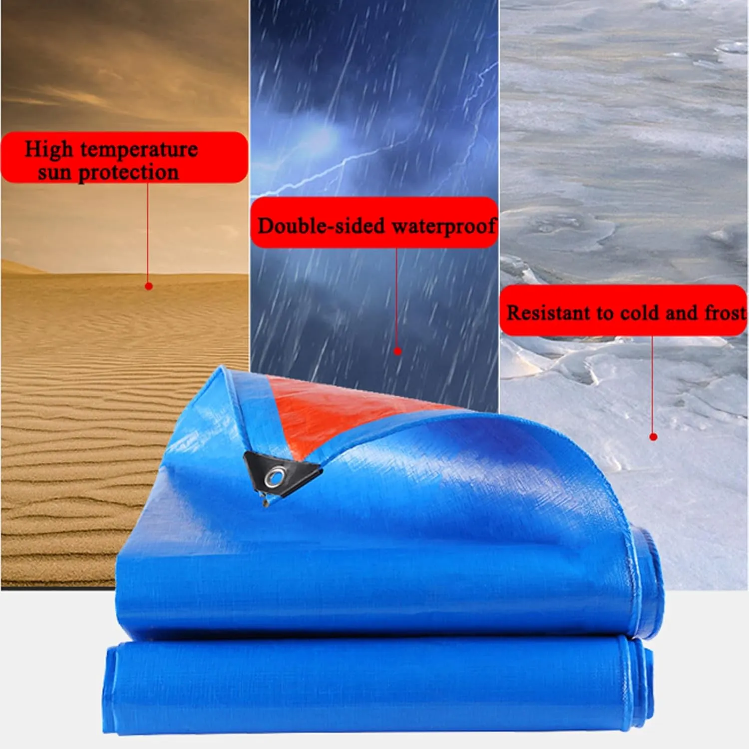 PVC Tarps Heavy Duty 13.1x49.2ft, Windproof Tarpaulin Waterproof, Tarpaulin Sheet with Eyelets, Outdoor Tarps, Rip and Tear Proof, for Groundsheet, Dog Shed, Greenhouse