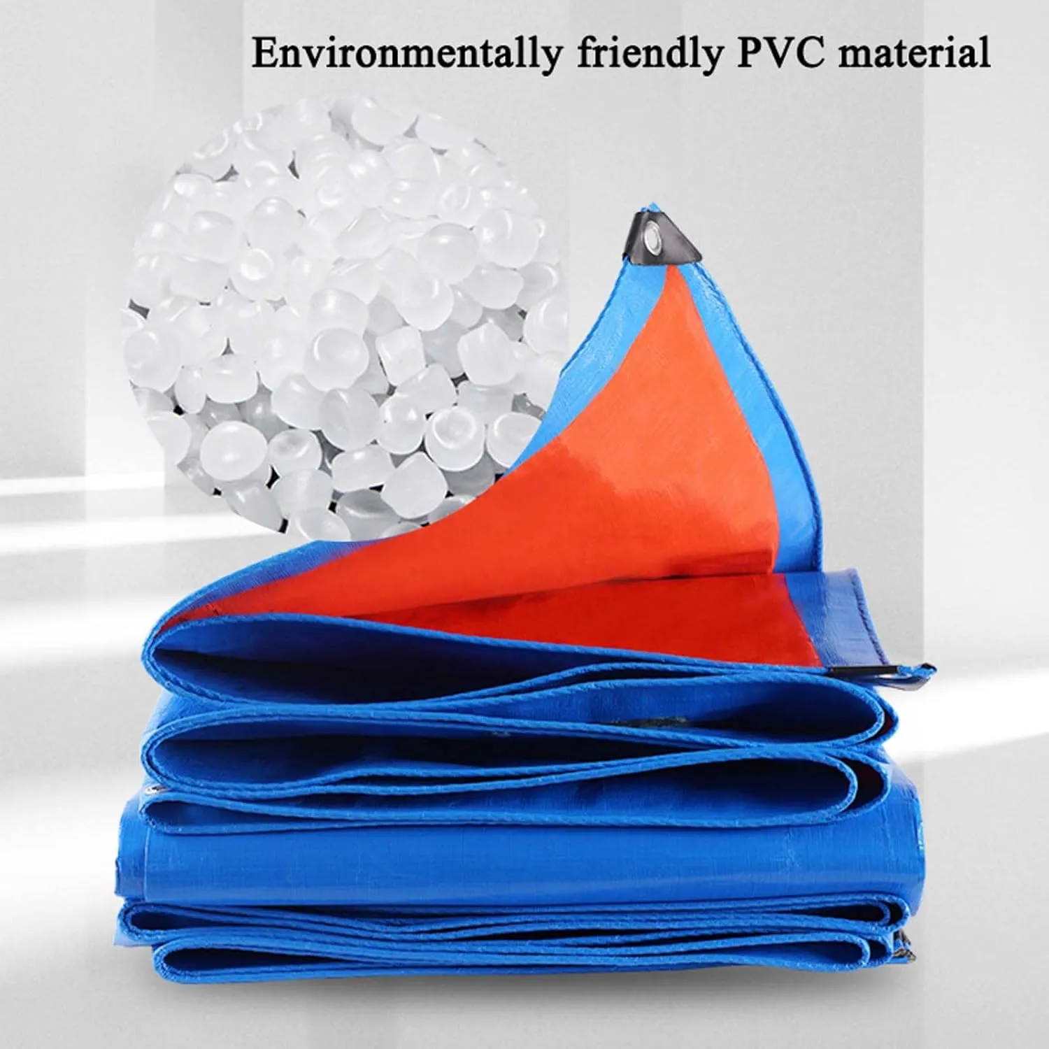 PVC Tarps Heavy Duty 13.1x49.2ft, Windproof Tarpaulin Waterproof, Tarpaulin Sheet with Eyelets, Outdoor Tarps, Rip and Tear Proof, for Groundsheet, Dog Shed, Greenhouse