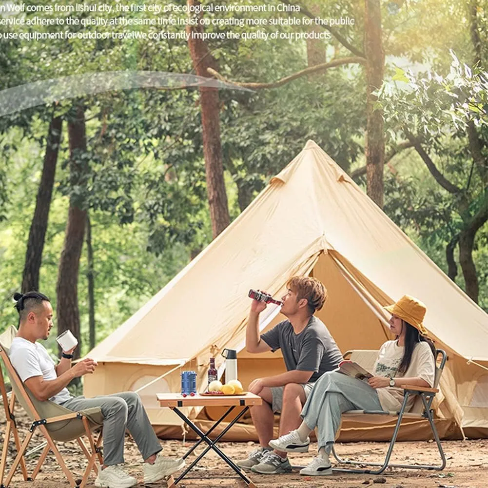 Pyramid Tent Yurt Tent Outdoor Family Camping Bell Tent with Stove Hole Camping Pyramid Tipi Tent in Groundsheet, Camping, Glamping, Festival, Luxury Teepee