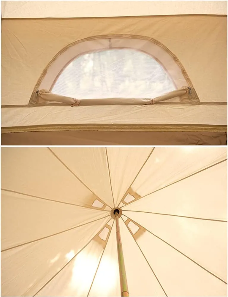 Pyramid Tent Yurt Tent Outdoor Family Camping Bell Tent with Stove Hole Camping Pyramid Tipi Tent in Groundsheet, Camping, Glamping, Festival, Luxury Teepee