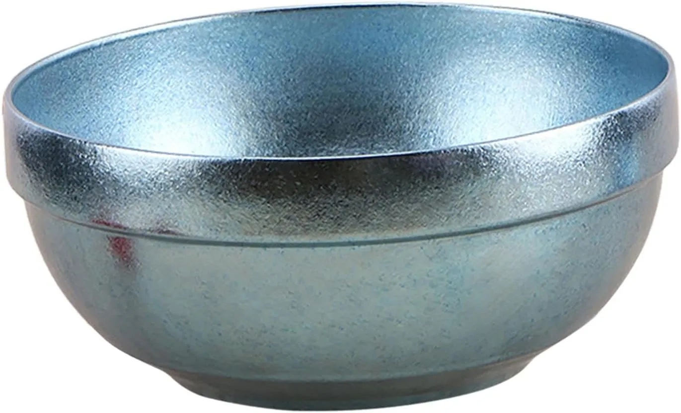 Qianly Titanium Bowl,Double Walled Metal Bowl,for Kids,Multipurpose,Food Bowl,Cookware,Tableware Rice Bowl Snacks Bowl for Hiking, Blue