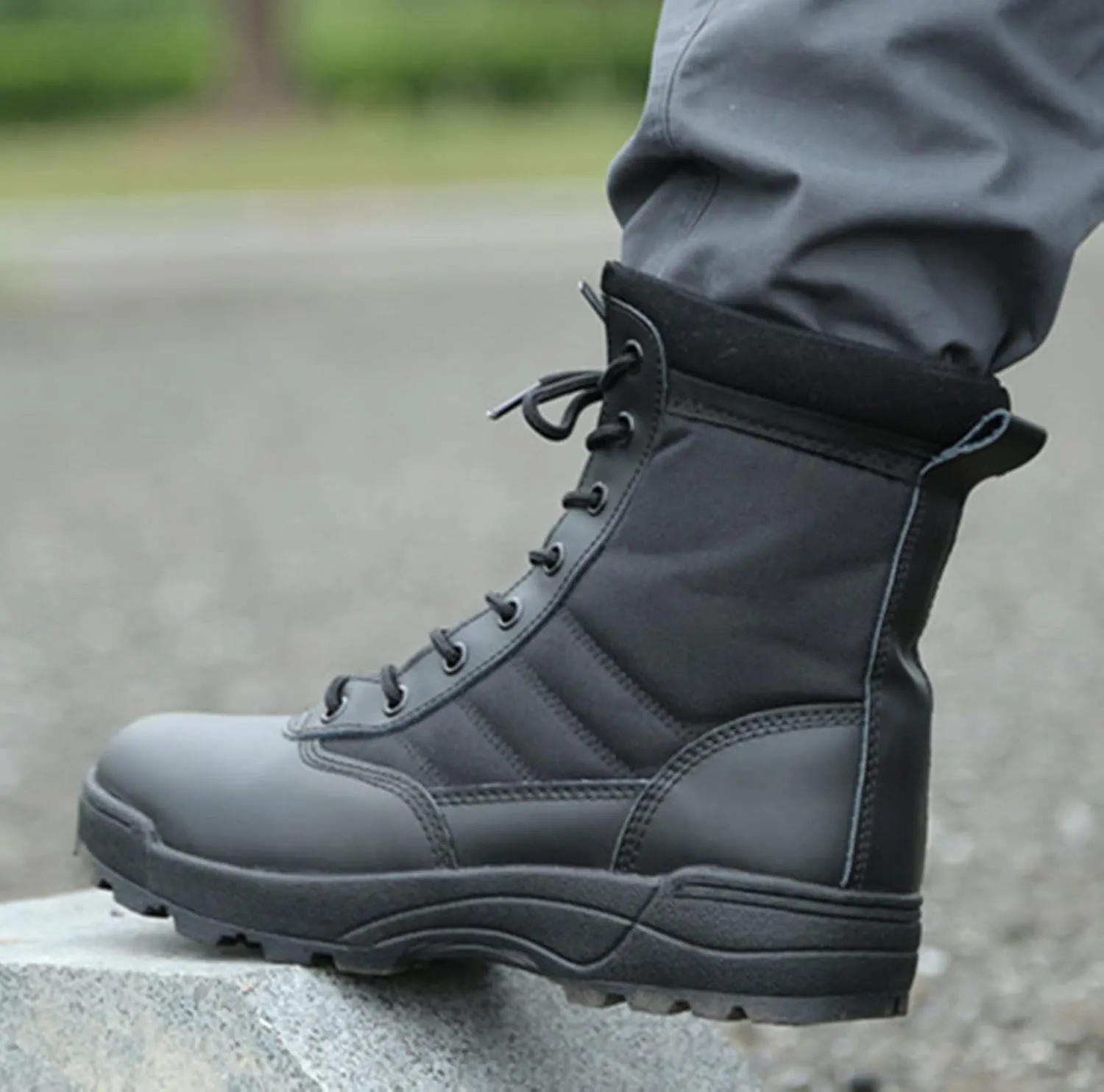 QMFUR Men’s Military Boots Outdoor Hiking Work Boot Tactical Durable Combat Boot Army Shoes
