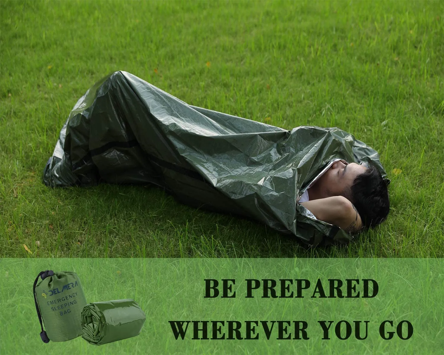 "Fred’s Survival Sack: Lightweight Waterproof Thermal Sleeping Bag for Emergencies, Camping, and Outdoor Adventures"