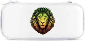 Rasta Lion Head Hard Shell Travel Case with Rope 15 Game Card Pockets Compatible with Switch Protective
