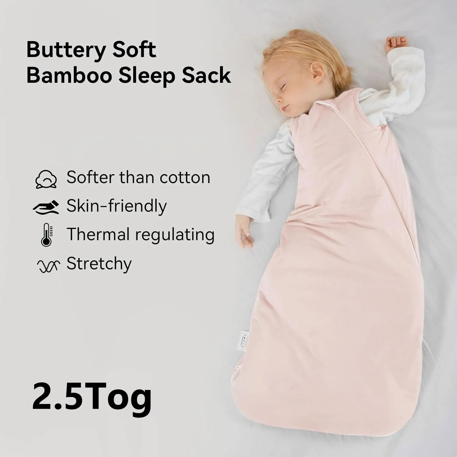 Rayon Made from Bamboo Sleep Sack 12-18 Months 2.5 Tog Winter Warm Ultra Soft Baby Wearable Blanket Toddler Sleep Sack for Babies Unisex Girl Boy 2-Way Zipper Quilted Thick Baby Sleeping Bag