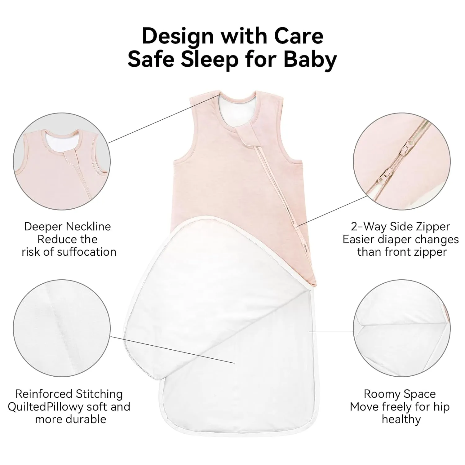 Rayon Made from Bamboo Sleep Sack 12-18 Months 2.5 Tog Winter Warm Ultra Soft Baby Wearable Blanket Toddler Sleep Sack for Babies Unisex Girl Boy 2-Way Zipper Quilted Thick Baby Sleeping Bag