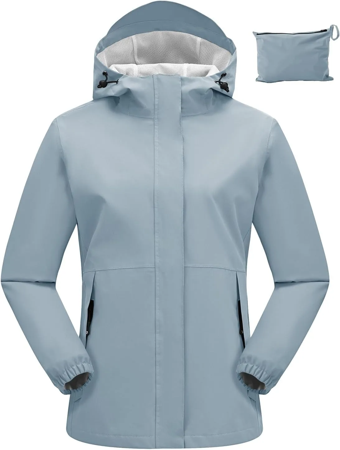 Rdruko Women's Cycling Rain Jacket Waterproof Lightweight Packable Raincoat with Hood Windbreaker for Outdoor Travel Hiking
