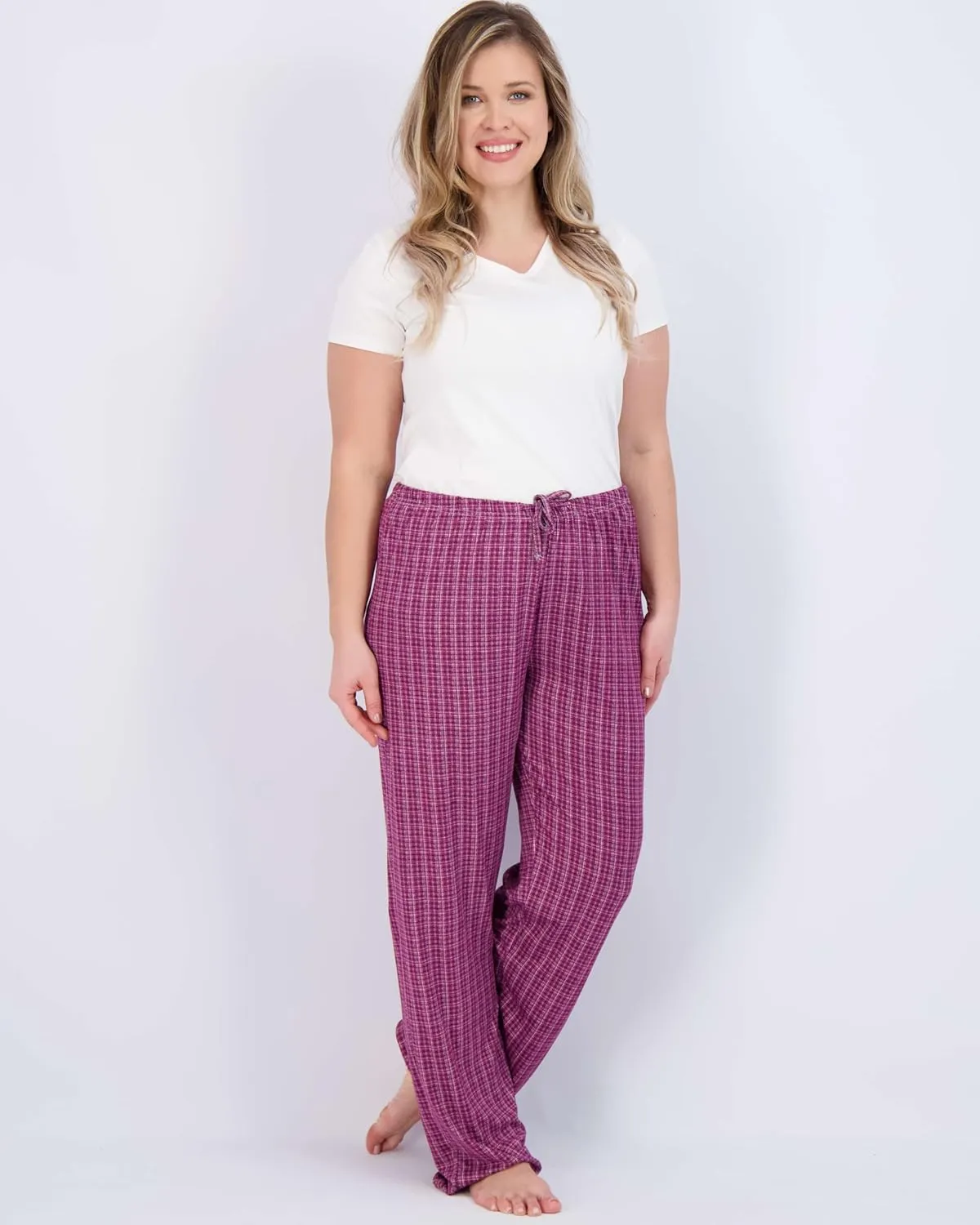Real Essentials 3 Pack: Women’s Ultra-Soft Comfy Pajama Lounge Pants Sleepwear (Available in Plus Size)
