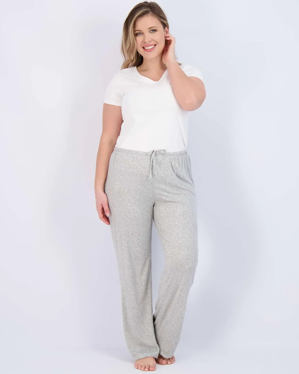 Real Essentials 3 Pack: Women’s Ultra-Soft Comfy Pajama Lounge Pants Sleepwear (Available in Plus Size)