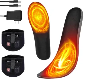 Rechargeable Heated Insoles – Up to 12 Hours Heating, 7.4V 2700mAh Battery, Button Control Foot Warmers for Men & Women, Ideal for Hiking, Camping, Outdoor Use