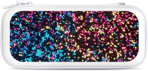 Red Blue Glitter Hard Shell Travel Case with Rope 15 Game Card Pockets Compatible with Switch Protective