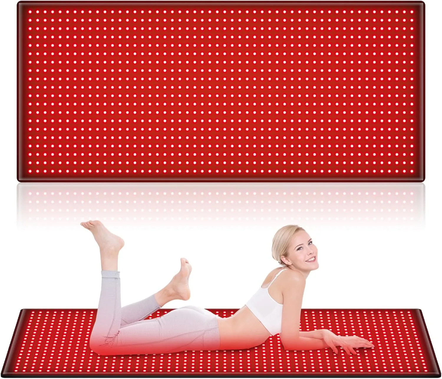 Red Light Therapy Mat for Full Body,1280 LEDs Large Mat,660nm Red Light 850nm Near Infrared Pad for Neck Shoulder Back Knee