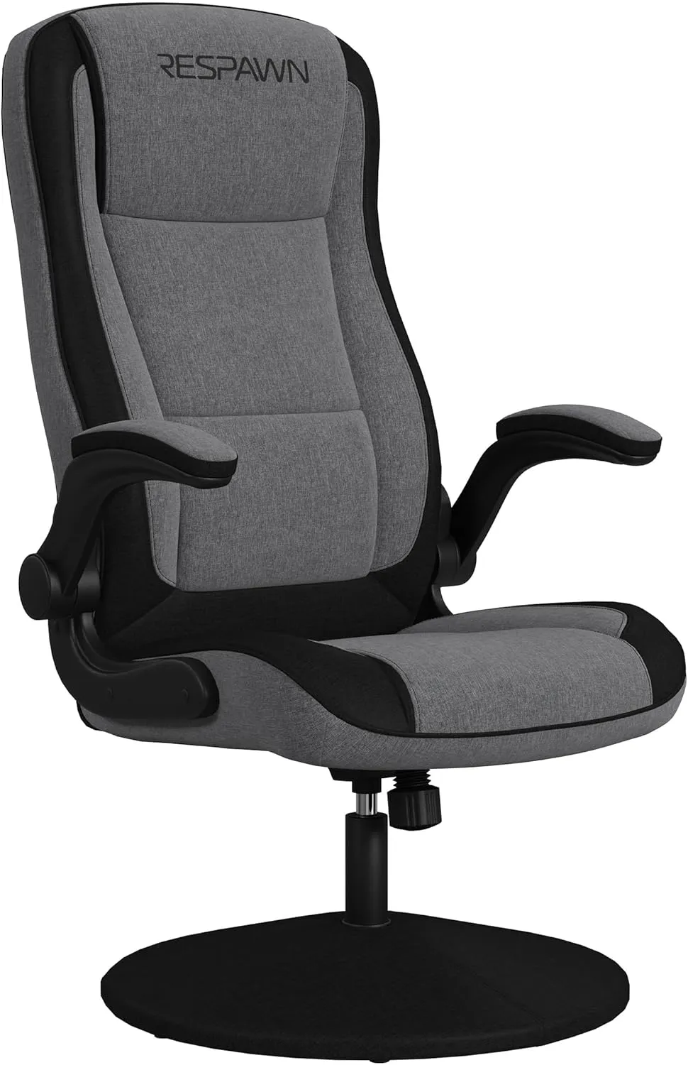 RESPAWN 800 Gaming Chair - Swivel Rocker With High Back, Ergonomic Floor Design for Kids and Adults, Recliner With Armrests - Grey Fabric