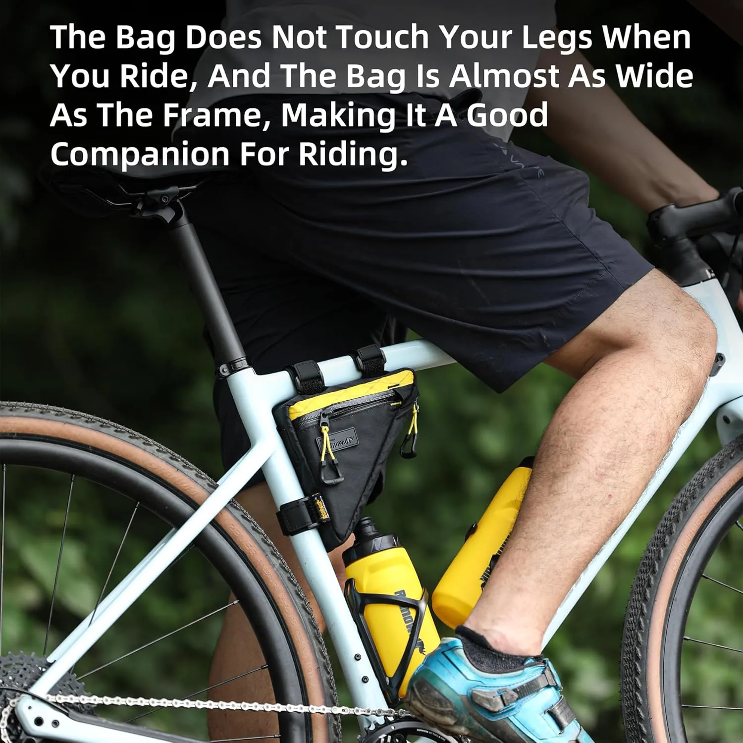 Rhinowalk Bicycle Front Frame Bag Waterproof Bicycle Bag 0.9L Cycling Accessories Nylon Pack Pouch for MTB Road Bike Cycling Commuting and Outdoor Adventures