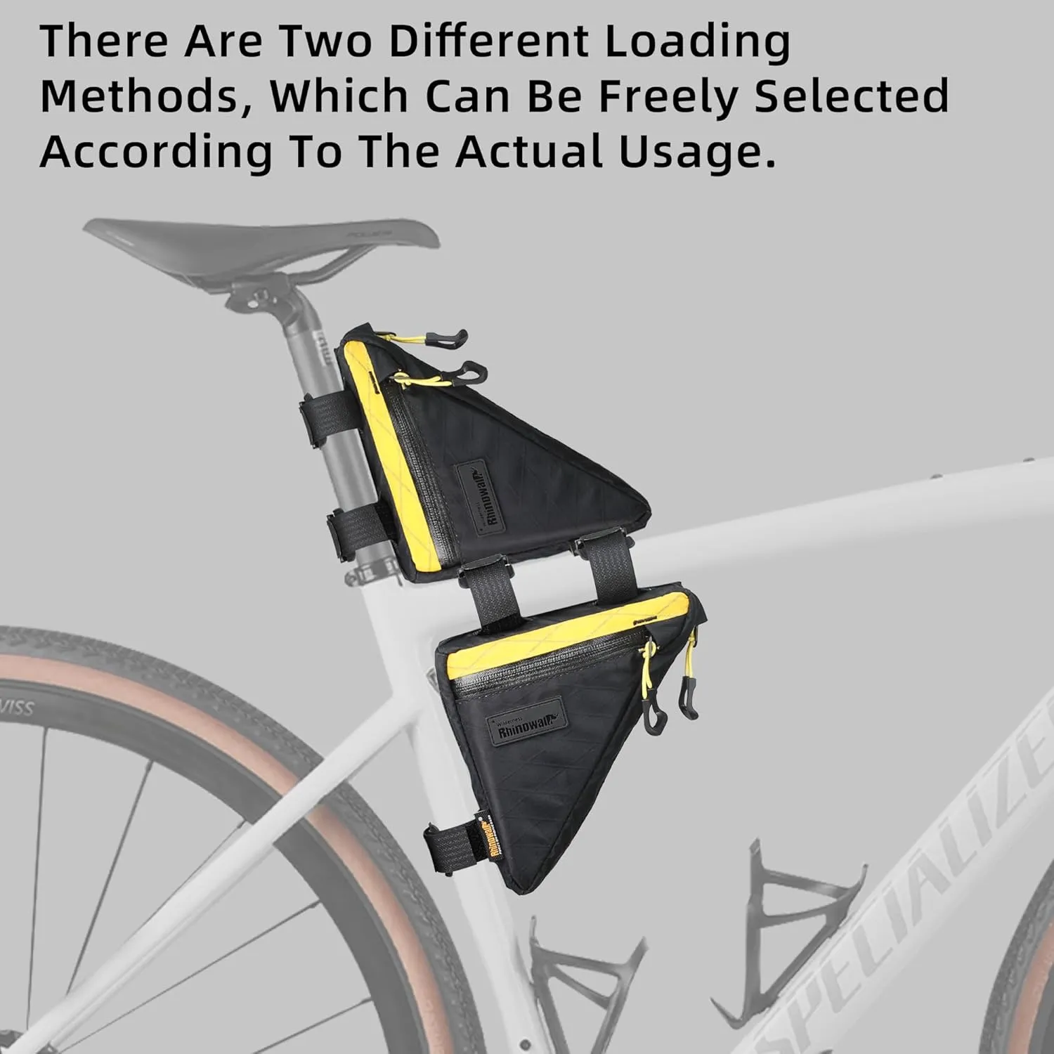 Rhinowalk Bicycle Front Frame Bag Waterproof Bicycle Bag 0.9L Cycling Accessories Nylon Pack Pouch for MTB Road Bike Cycling Commuting and Outdoor Adventures