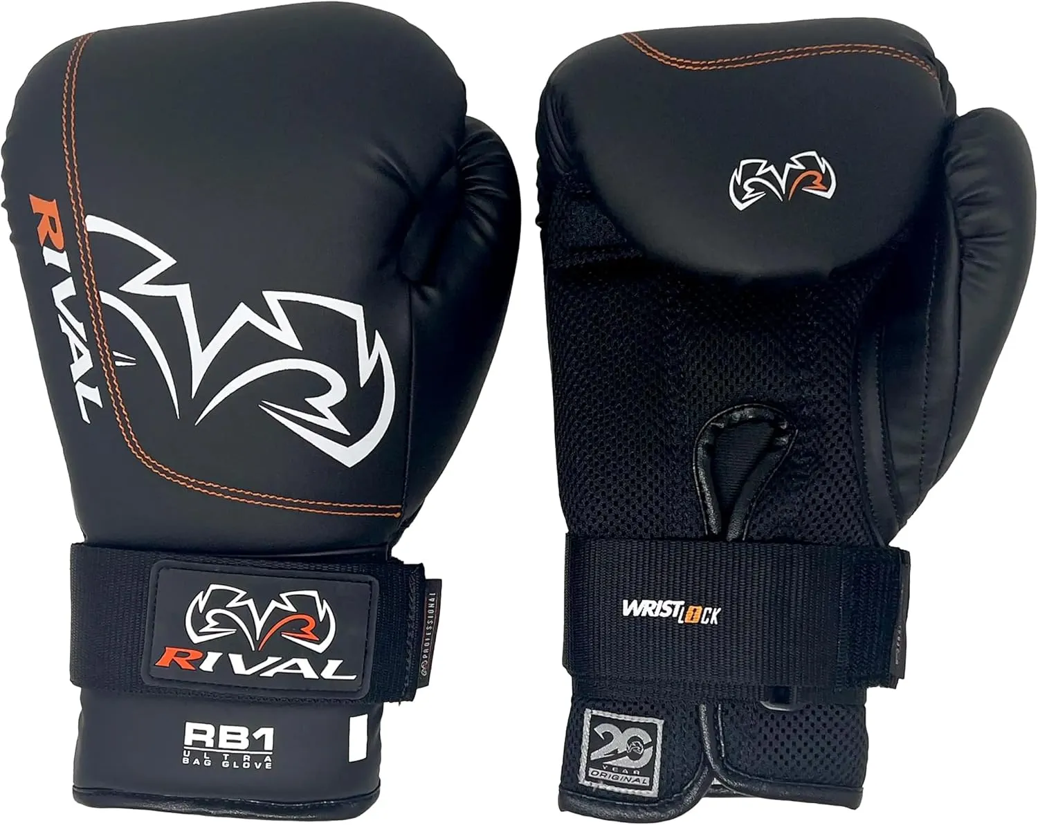RIVAL Boxing RB1 Ultra Bag Gloves, 20th Anniversary Edition, High-Density Multi-Layered Padding and Signature Wrist Lock Strapping System