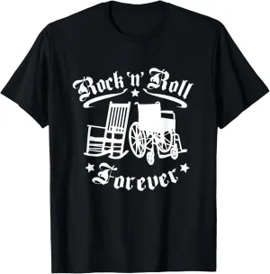 Rock and Roll Forever Funny Rocker Graphic T-Shirt (Dark)