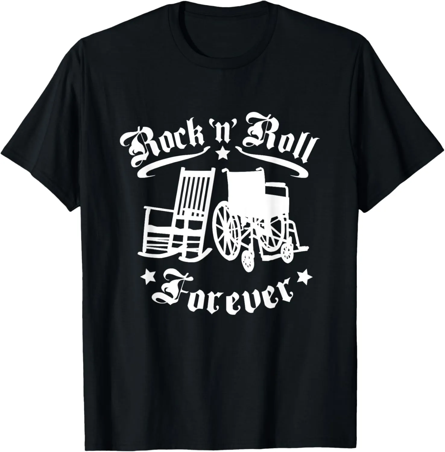Rock and Roll Forever Funny Rocker Graphic T-Shirt (Dark)