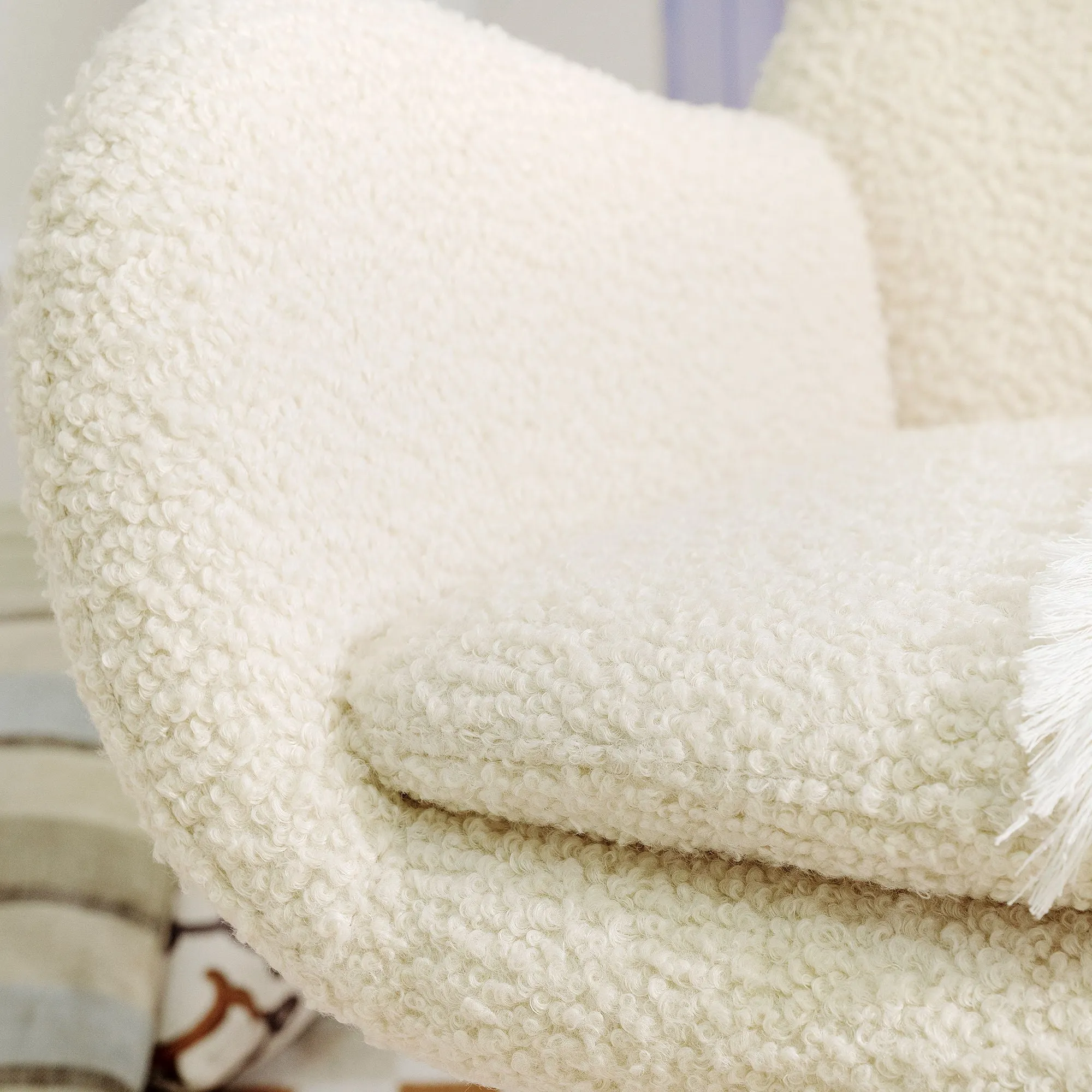 Rocking Chair Nursery, Teddy Upholstered Rocker Glider Chair With High Backrest, Adjustable Headrest & Pocket, Comfy Glider Chair For Nursery, Bedroom, Living Room, Offices, Rubber Wood
