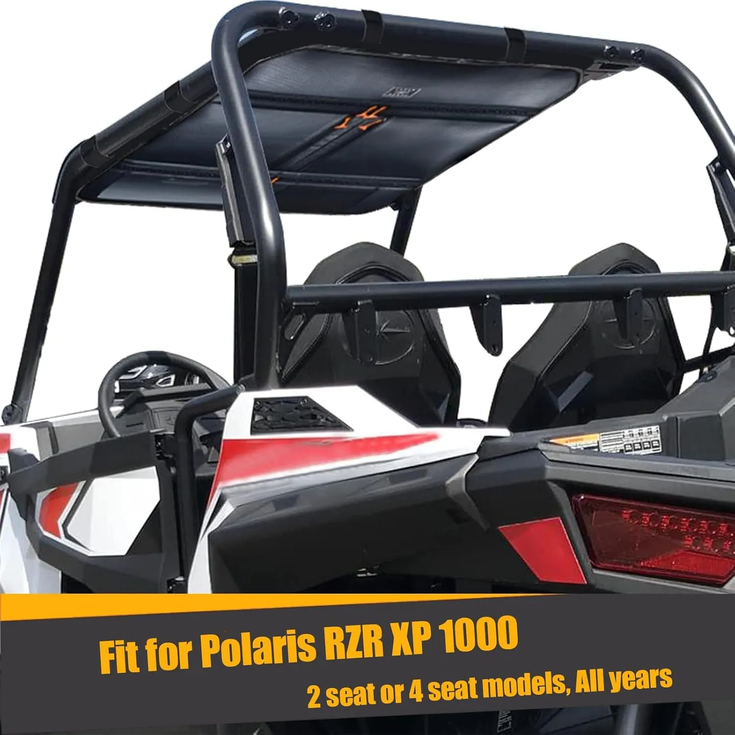 Roof Bag Large Capacity Overhead Tool Storage Bag Fit for Polaris RZR XP 1000 2 seat or 4 seat models, all years(Red Pipng)