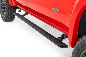 Rough Country Power Running Boards with LED Step Lights for Chevy Silverado/GMC Sierra 1500/2500HD/3500HD, Crew Cab (2014-2018) - Dual Motor Electric Powerstep Board & Retractable Truck Steps