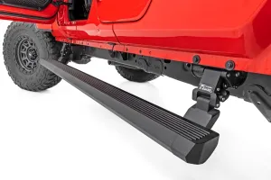 Rough Country Power Running Boards with LED Step Lights for Jeep Gladiator JT (2020-2025) - Dual Motor Electric Powerstep Board & Retractable Steps