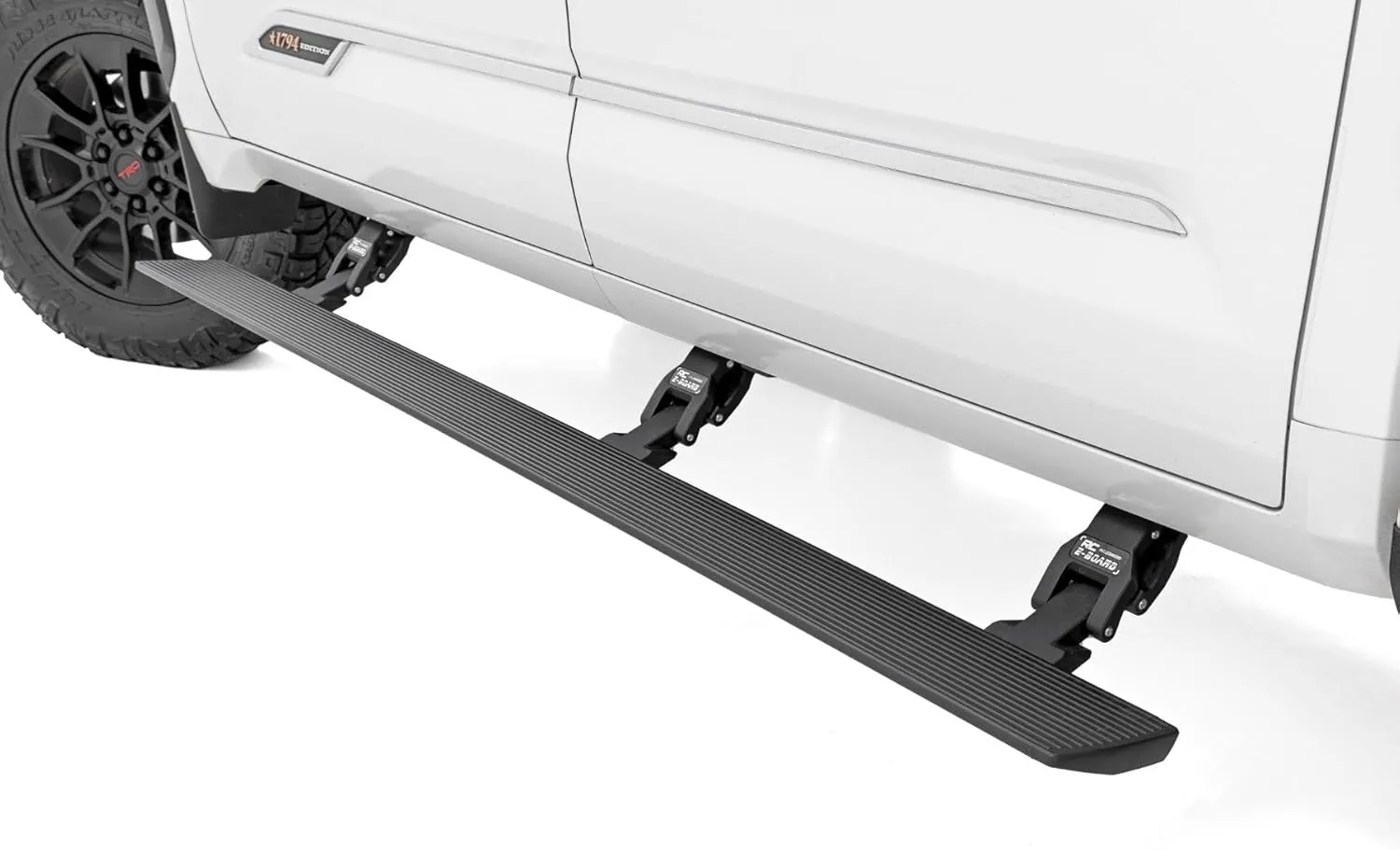 Rough Country Power Running Boards with LED Step Lights for Toyota Tundra (2022-2025) CrewMax - Dual Motor i-Force Electric Powerstep Board & Retractable Truck Steps