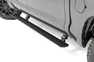 Rough Country Power Running Boards with LED Step Lights for Toyota Tundra, Double Cab (2007-2021) - Dual Motor i-Force Electric Powerstep Board & Retractable Truck Steps