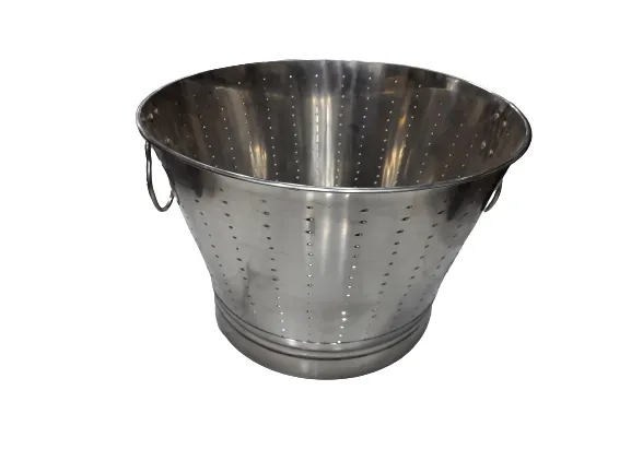 Round Rice Strainer Tub with Handles, Stainless Steel, 20"