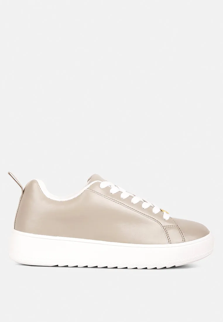 Rouxy Faux Leather Sneakers By Ruw