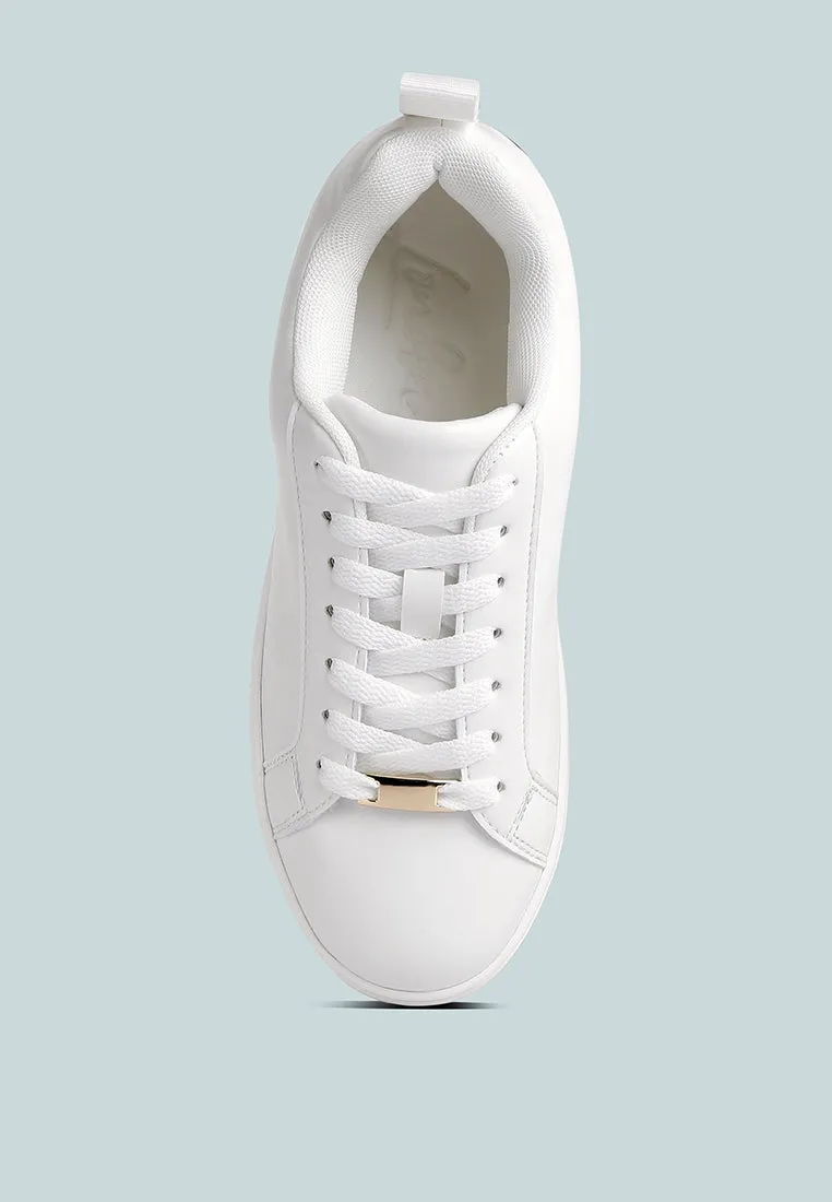 Rouxy Faux Leather Sneakers By Ruw