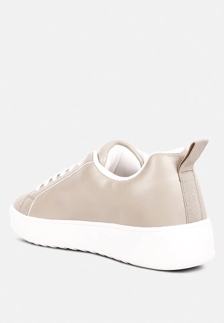 Rouxy Faux Leather Sneakers By Ruw