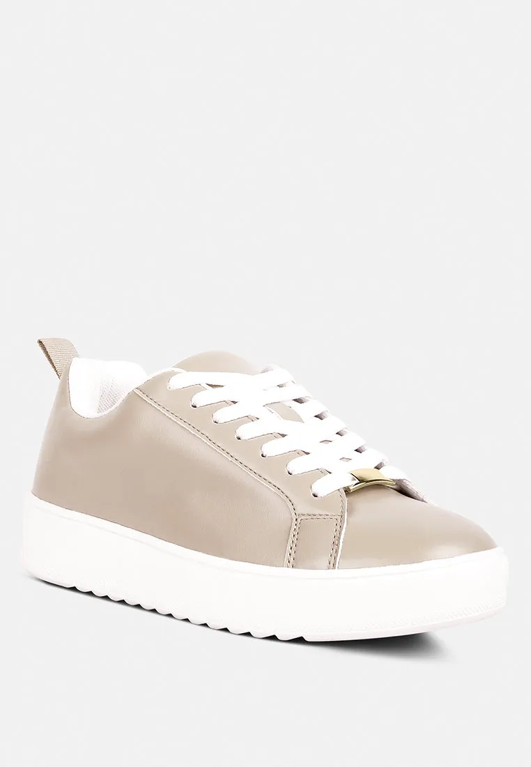 Rouxy Faux Leather Sneakers By Ruw