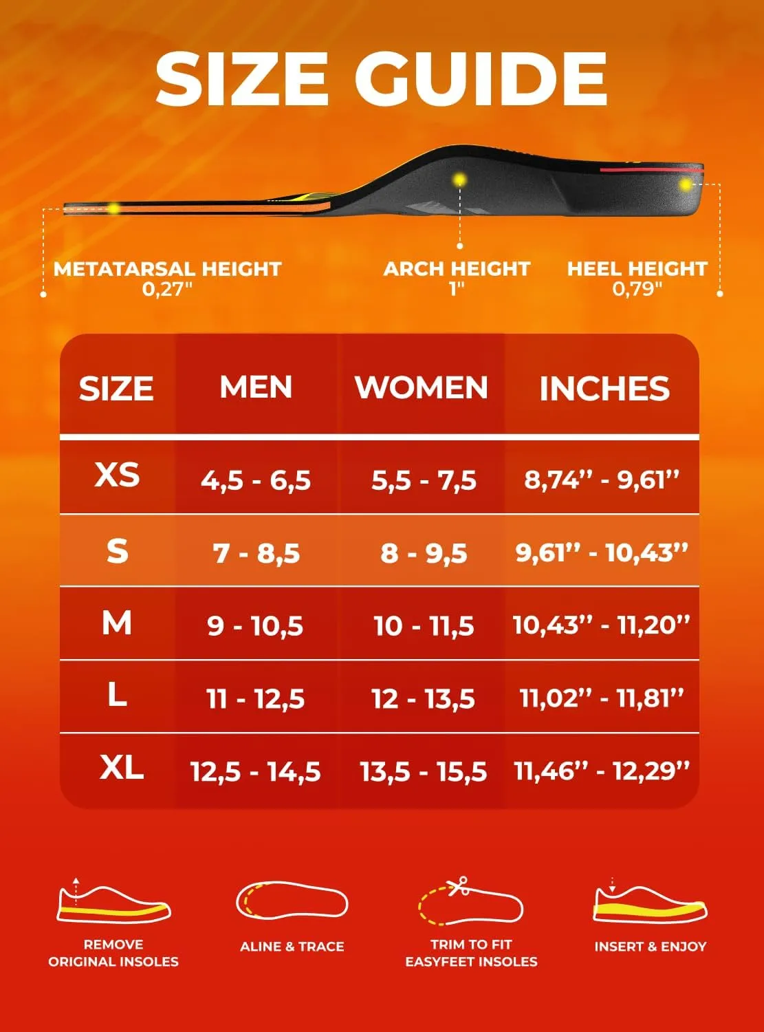 Running Athletic Shoe Insoles Men Women - Sport Insole - Shock Absorption Inserts - Walking Hiking Hockey Tennis Basketball - Orthotic Comfort Cushions Inserts Sneakers