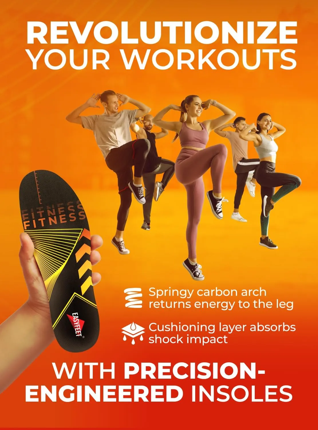 Running Athletic Shoe Insoles Men Women - Sport Insole - Shock Absorption Inserts - Walking Hiking Hockey Tennis Basketball - Orthotic Comfort Cushions Inserts Sneakers