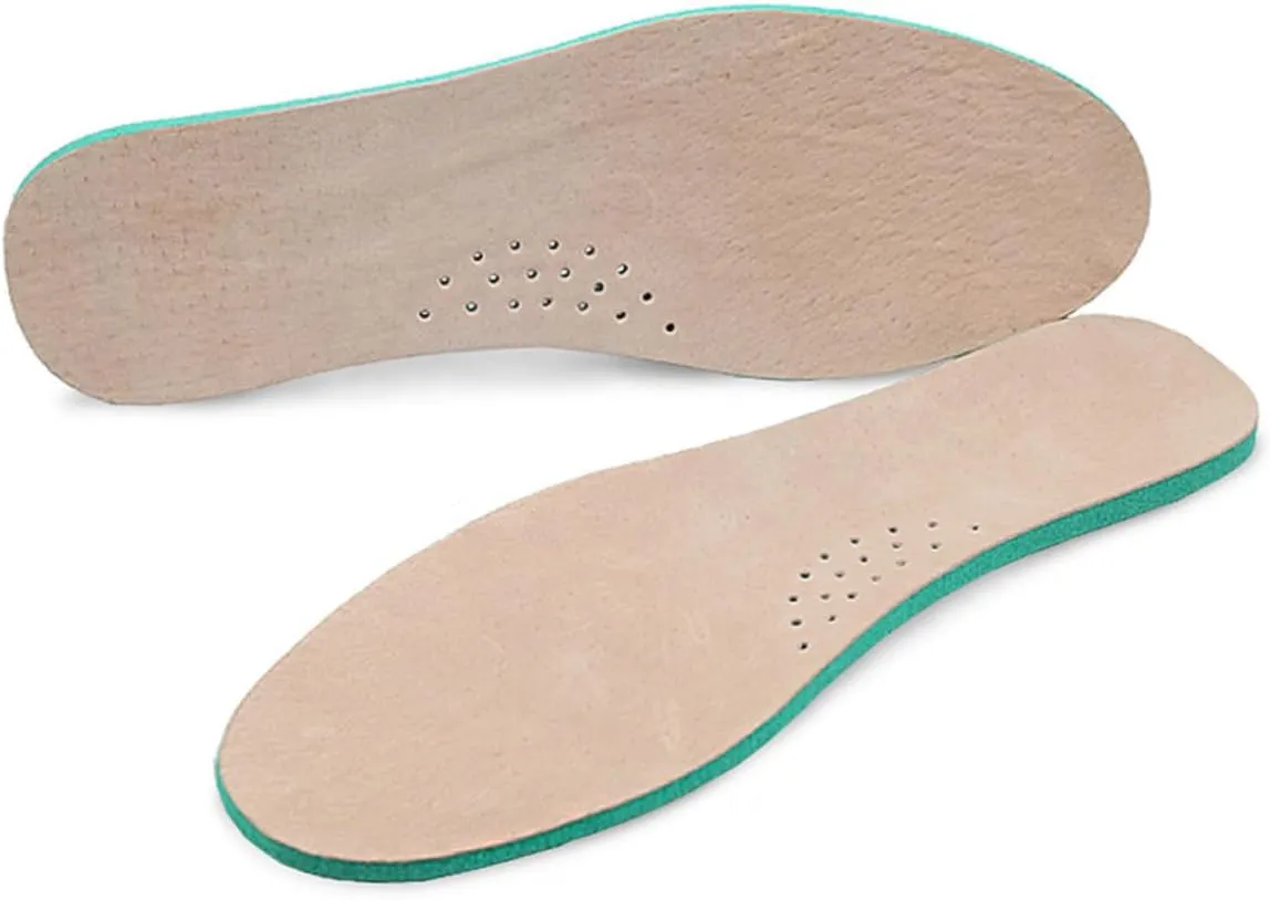 SAFIGLE Odor Eliminating Pigskin Insoles Breathable Comfortable Arch Support Insoles for Men Women for Workouts Casual Shoes