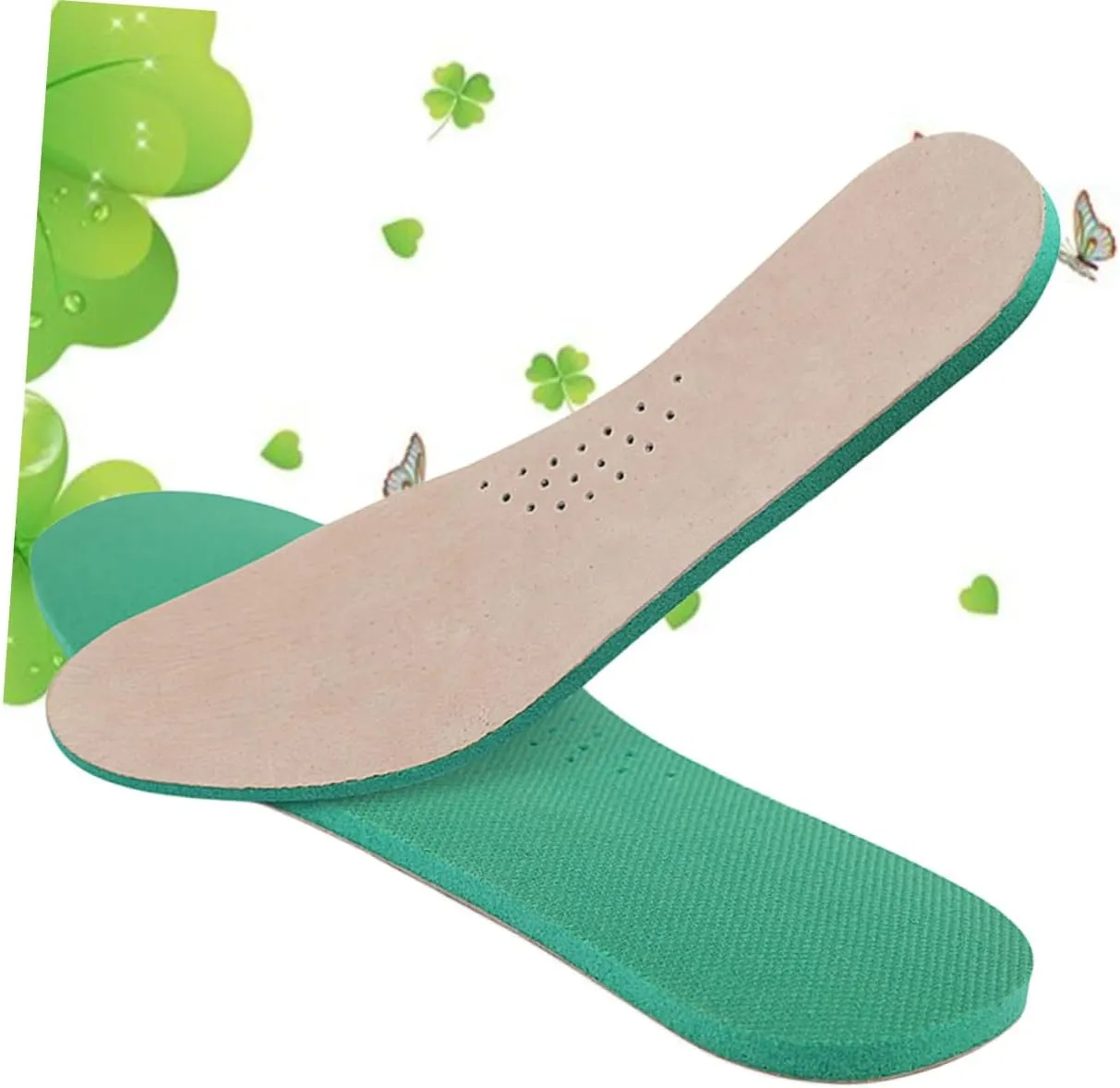 SAFIGLE Odor Eliminating Pigskin Insoles Breathable Comfortable Arch Support Insoles for Men Women for Workouts Casual Shoes