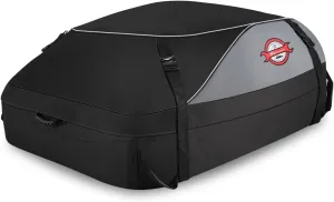 Sailnovo Car Rooftop Cargo Carrier Roof Bag, 15 Cubic feet Waterproof Roof Cargo Carrier fit car Without Luggage Rack - Vehicle Soft Shell Roof Cargo Box with Tie-Down Strap, Safety Hook