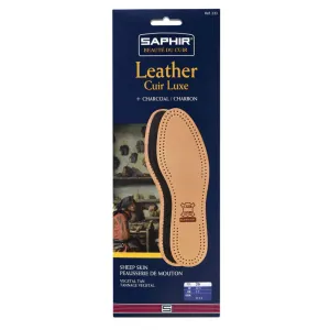 Saphir Leather Cuir Luxe Natural and Charcoal Insoles