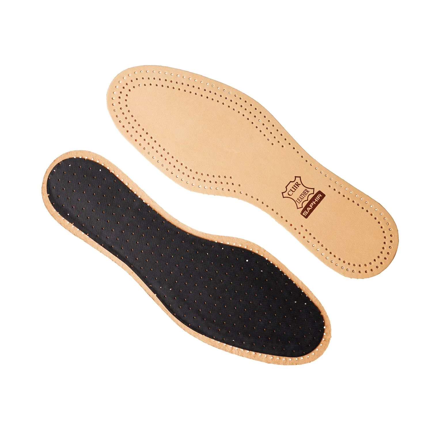 Saphir Leather Cuir Luxe Natural and Charcoal Insoles