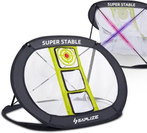 SAPLIZE Ultra-Stable Golf Chipping Net, Pop Up X-Shaped Golfing Target Net for Backyard Accuracy and Swing Practice, Light Green