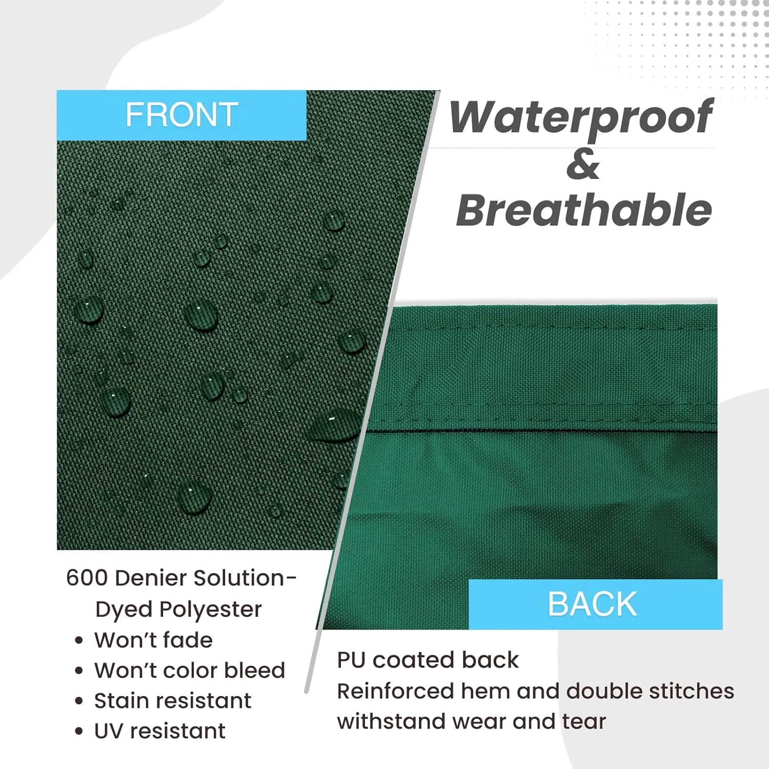 SavvyCraft Waterproof Mainsail Boom Cover, Heavy Duty 600D Sailboat Mainsail Cover UV Protection Weather-Resistant, Boom Length 13'-14' Green