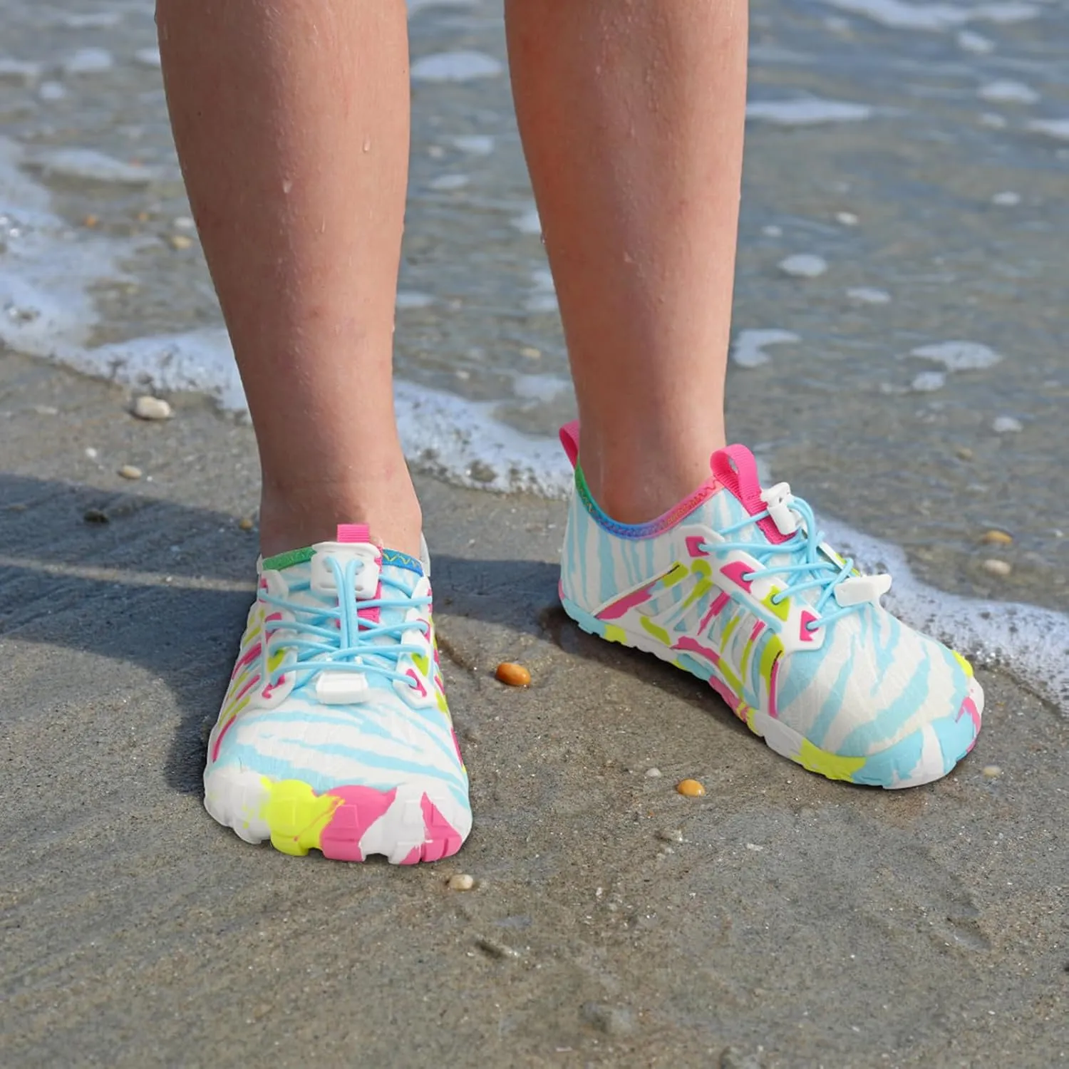 Scurtain Water Shoes for Kids Boys Girls Quick Dry Aqua Shoes Barefoot Beach Sports Swim Pool for Little Big Kid with Drainage