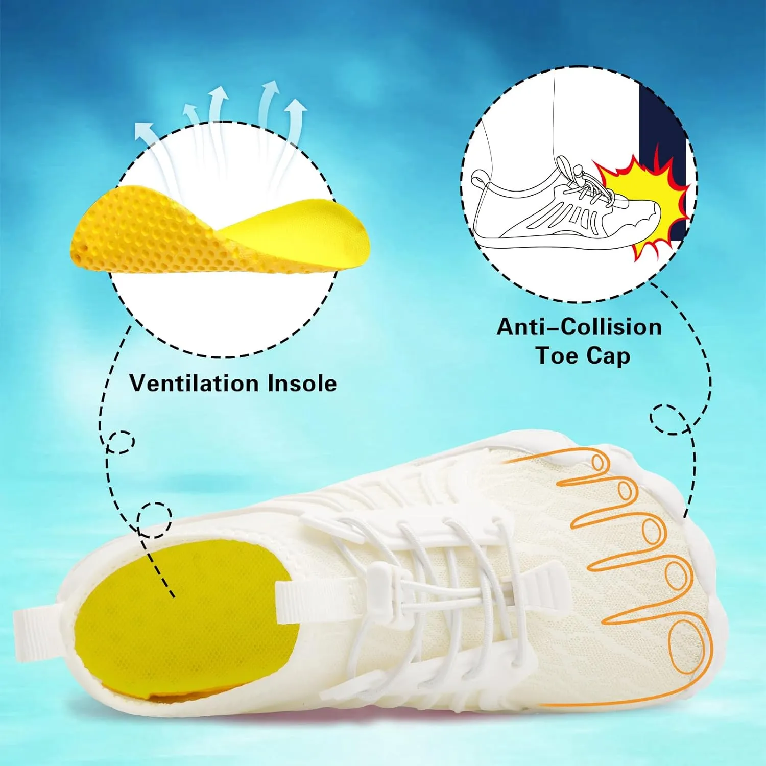 Scurtain Water Shoes for Kids Boys Girls Quick Dry Aqua Shoes Barefoot Beach Sports Swim Pool for Little Big Kid with Drainage