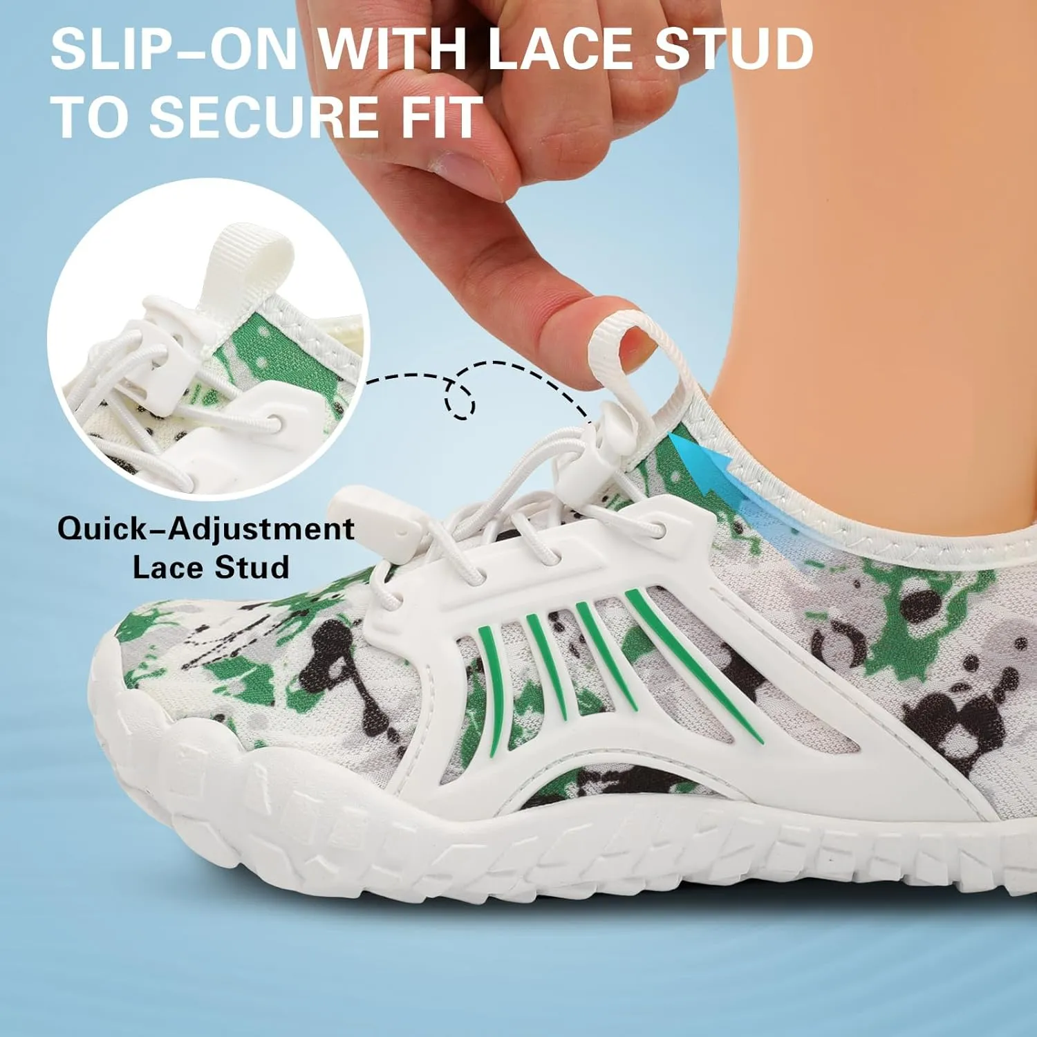 Scurtain Water Shoes for Kids Boys Girls Quick Dry Aqua Shoes Barefoot Beach Sports Swim Pool for Little Big Kid with Drainage