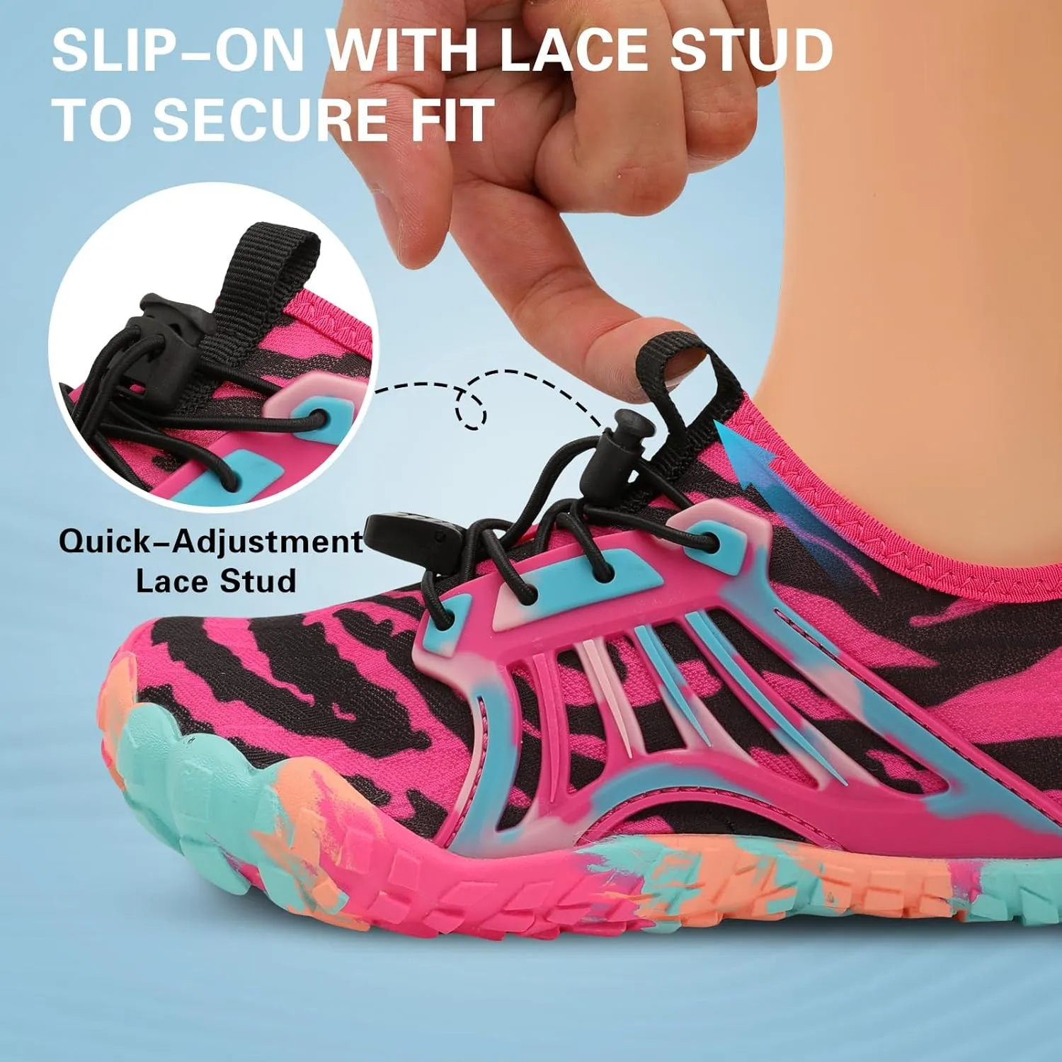Scurtain Water Shoes for Kids Boys Girls Quick Dry Aqua Shoes Barefoot Beach Sports Swim Pool for Little Big Kid with Drainage