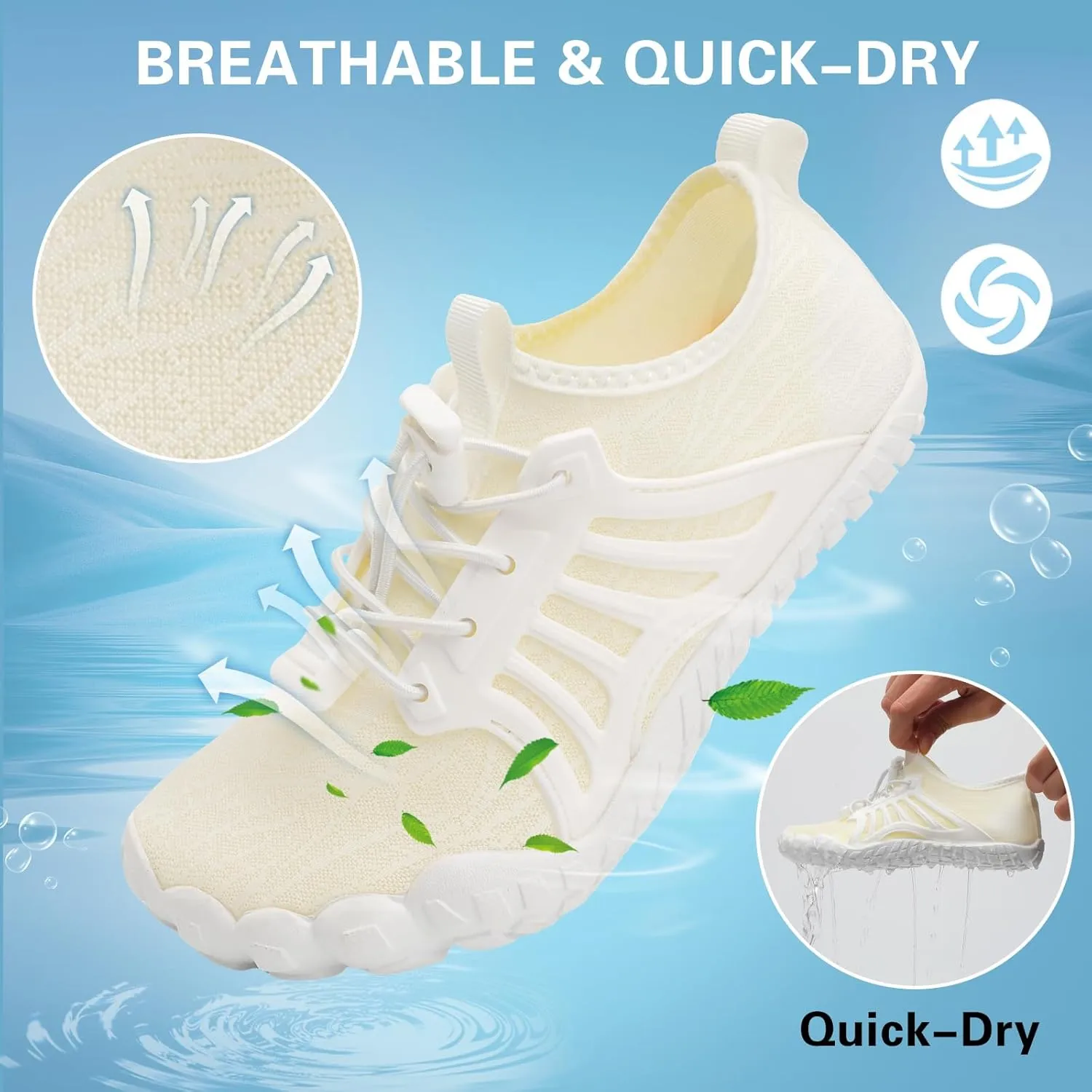 Scurtain Water Shoes for Kids Boys Girls Quick Dry Aqua Shoes Barefoot Beach Sports Swim Pool for Little Big Kid with Drainage