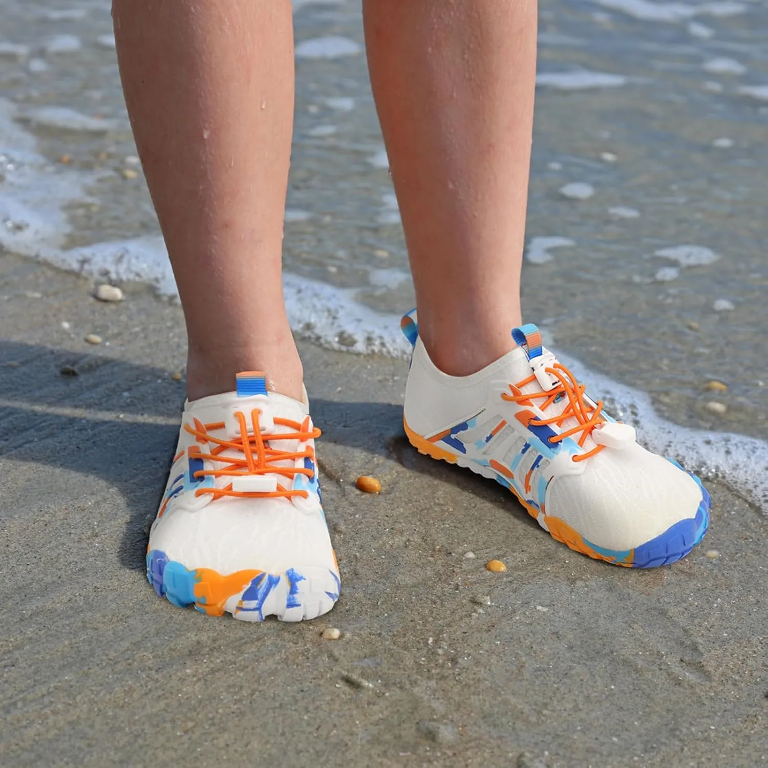 Scurtain Water Shoes for Kids Boys Girls Quick Dry Aqua Shoes Barefoot Beach Sports Swim Pool for Little Big Kid with Drainage